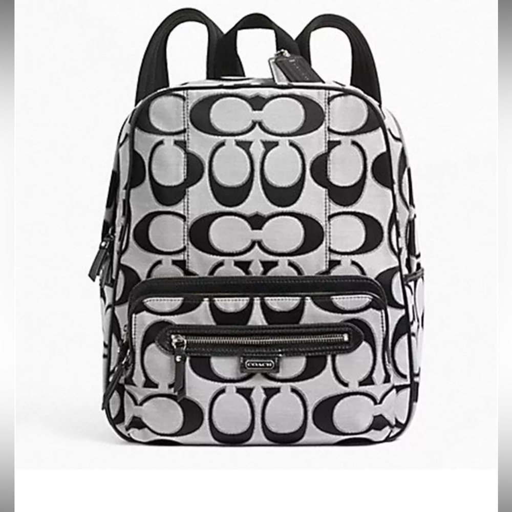 Coach Daisy Outline Signature Metallic Backpack